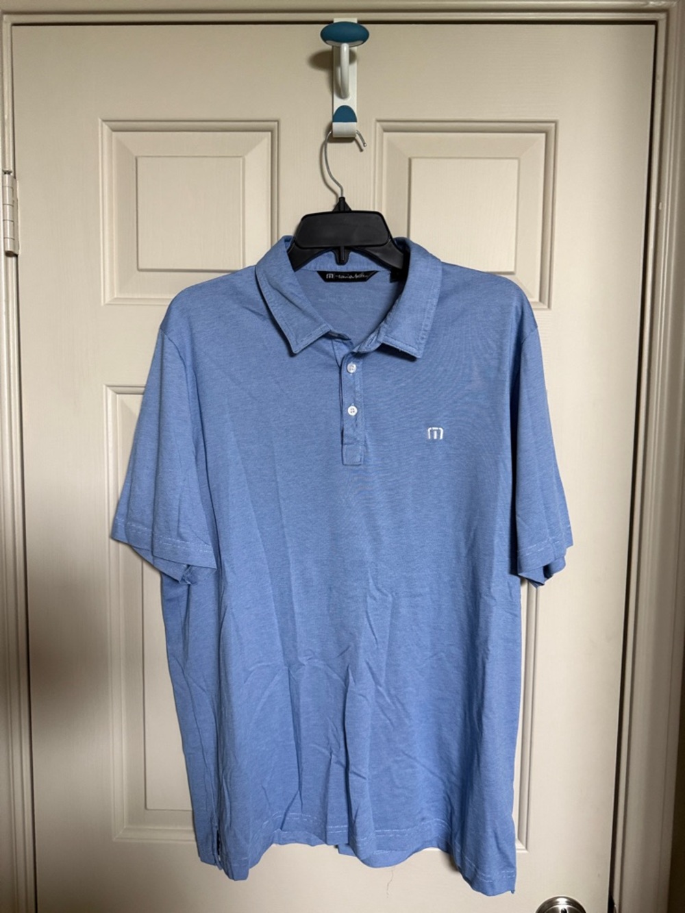 Travis Mathew Men's Sky Blue Polo with Subtle Logo